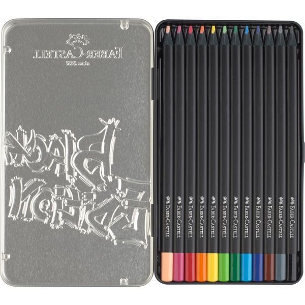 Lápiz Faber Castell Black Edition 12 Colores Básicos Estuch Imagen principal del producto