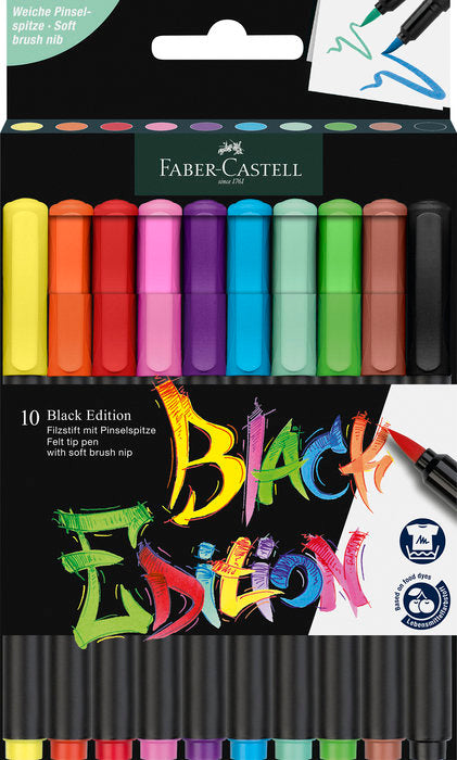 Rotulador Faber Castell Black Edition Pincel 10 Colores Sur | Faber Castell | Pack 1 Unidades Imagen principal del producto