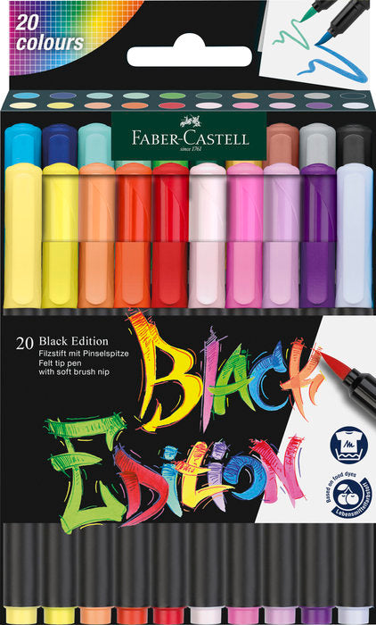 Rotulador Faber Castell Black Edition Pincel 20 Colores Sur | Faber Castell | Pack 1 Unidades