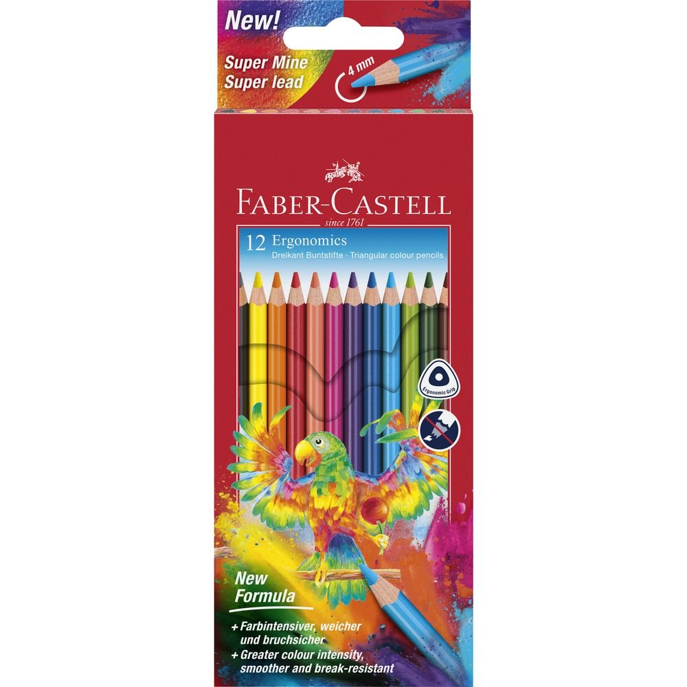 Lápiz Faber Castell Triangular Ergonomics 12 Colores Surtido Imagen principal del producto