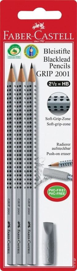 Lápices grafito HB Faber-Castell Grip 2001 pack 3 Imagen principal del producto