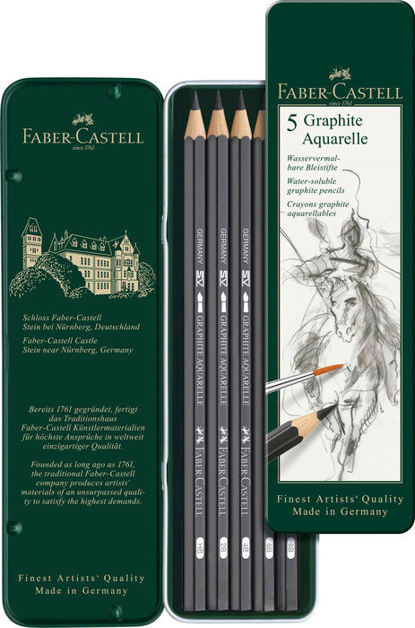 LAPIZ FABER CASTELL GRAPHITE AQUARELLE CAJA 5 GRADUACIONES | 1 UNIDADES | (FABER CASTELL)
