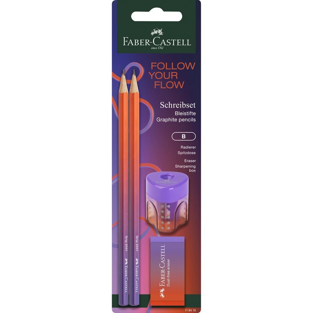 Blister Lápiz Faber Castell + Goma + Afilalápiz Flow Edition Imagen principal del producto