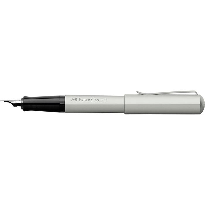 PLUMA ESTILOGRAFICA FABER CASTELL HEXO PLATEADO MATE F | 1 UNIDADES | (FABER CASTELL)