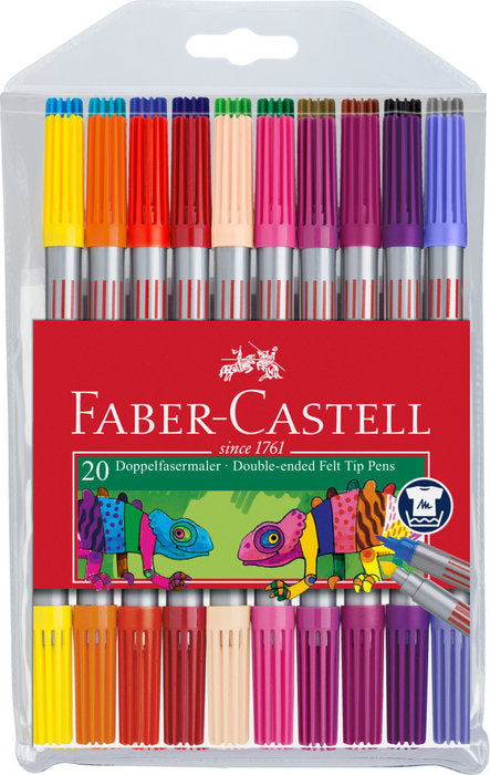 Rotulador Faber Castell Doble Punta 20 Colores Surtidos | Faber Castell | Pack 1 Unidades Imagen principal del producto