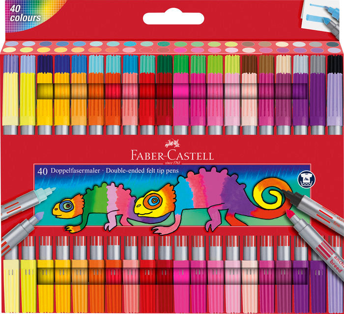 Rotulador Faber Castell Doble Punta 40 Colores Surtidos | Faber Castell | Pack 1 Unidades Imagen principal del producto