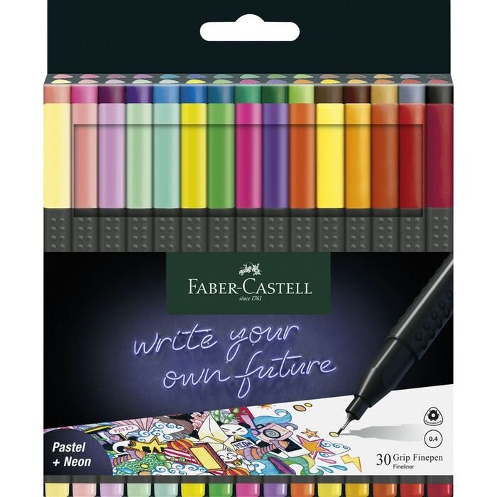 Rotulador Grip Finepen 0,4 Mm 30 Colores Surtidos | Faber Castell | Pack 1 Unidades Imagen principal del producto