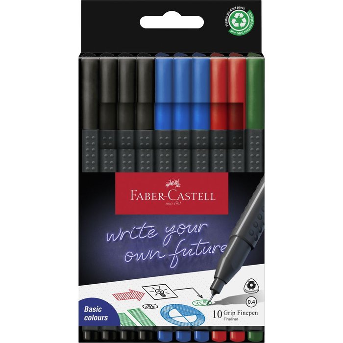 Rotulador Faber Castell Grip Finepen Office 10 Colores | Faber Castell | Pack 1 Unidades Imagen principal del producto