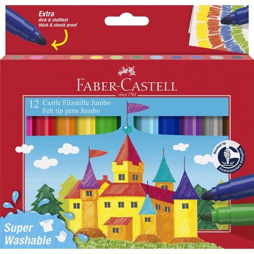 Rotulador Faber Castell Jumbo 12 Colores Surtidos | Faber Castell | Pack 1 Unidades Imagen principal del producto