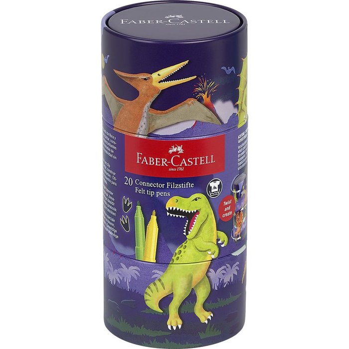Rotulador Faber Castell Connector 20 Colores Dinosaurios | Faber Castell | Pack 1 Unidades Imagen principal del producto
