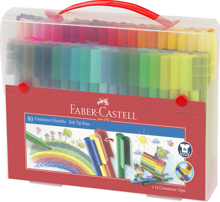 Rotulador Connector Maletin 80 Colores Surtidos | Faber Castell | Pack 1 Unidades Imagen principal del producto