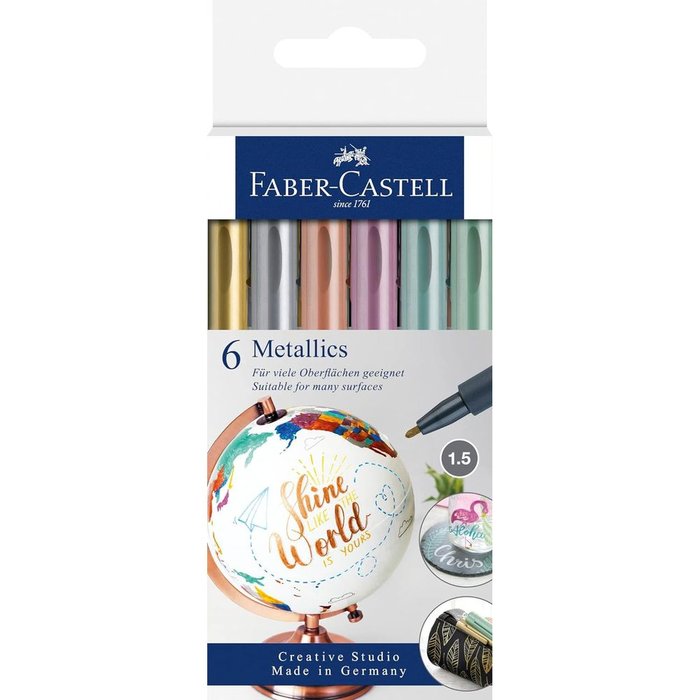 Rotulador Faber Castell Creative Studio 6 Colores Metalizad | Faber Castell | Pack 1 Unidades Imagen principal del producto