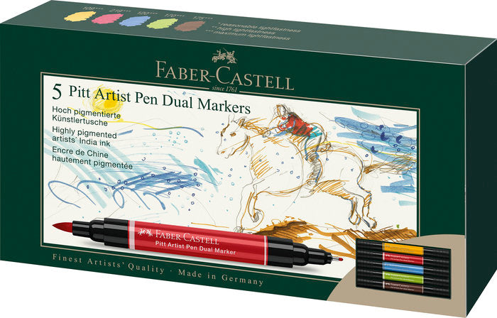 Rotulador Faber Pitt Artist Pen Dual Marker 5 Colores Surti | Faber Castell | Pack 1 Unidades Imagen principal del producto