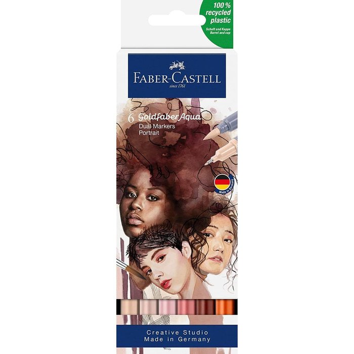 Rotulador Faber Goldfaber Aqua Estuche 6 Colores Portrait