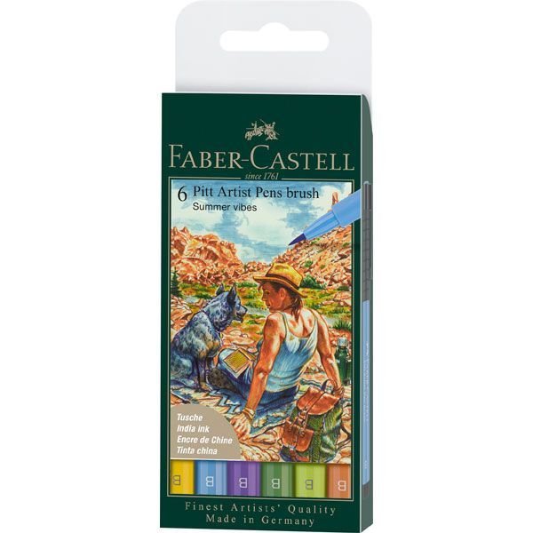 Rotulador Faber Pitt Brush Estuche 6 Tonos Summer Times Faber Castell