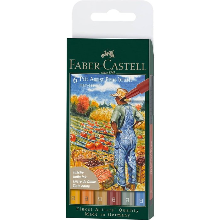 Rotulador Faber Pitt Brush 6 Colores Harvest / Cosecha | Faber Castell | Pack 1 Unidades Imagen principal del producto