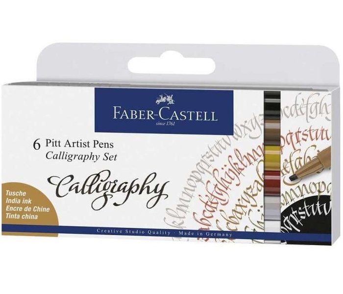 Set 6 Rotuladores Faber Castel Pitt Caligrafía Multicolor Imagen principal del producto