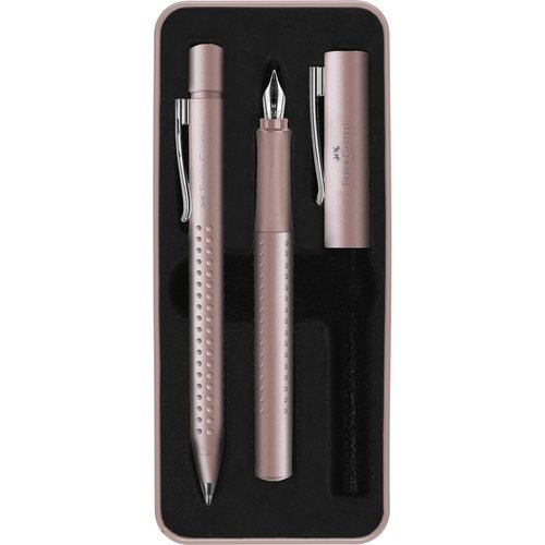 Juego Faber Castell Bolígrafos y Pluma M Grip Rosa Mate Imagen principal del producto