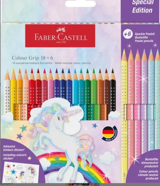 LAPIZ FABEL CASTELL GRIP 18 COLORES + 6 SPARKLE COLOR | 1 UNIDADES | (FABER CASTELL)