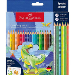 LAPIZ FABER CASTELL GRIP 18 COLORES SURTIDOS DINO | 1 UNIDADES | (FABER CASTELL)