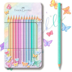 LAPIZ FABER SPARKLE 12 COLORES PASTEL CAJA METALICA | 1 UNIDADES | (FABER CASTELL)