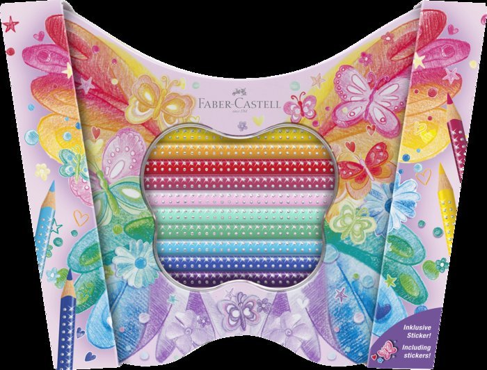 LAPIZ FABER CASTELL SPARKLE PASTEL ESTUCHE METAL MARIPOSA | 1 UNIDADES | (FABER CASTELL)