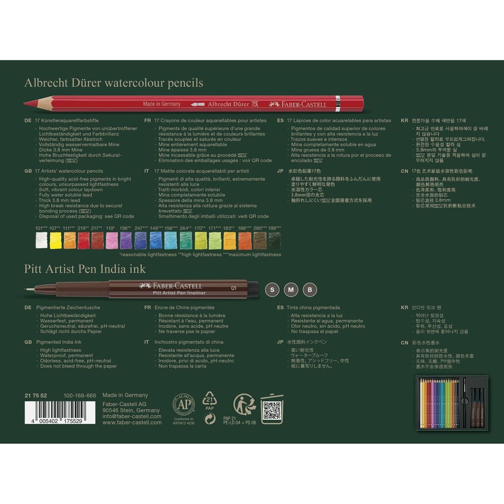 Set 17 lápices Albrecht Dürer + 3 Pitt Artis Faber-Castell