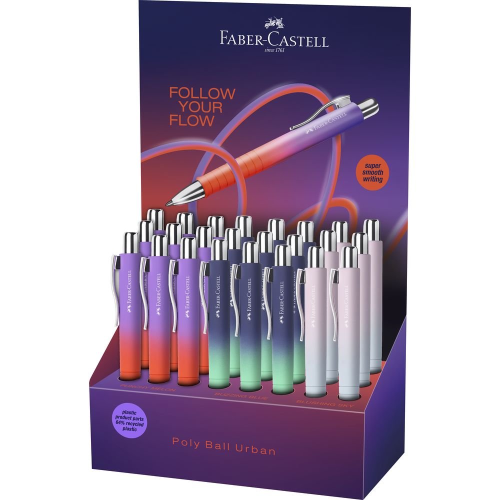 Expositor 24 bolígrafos Faber Castell Poly Ball Flow Edition Imagen principal del producto