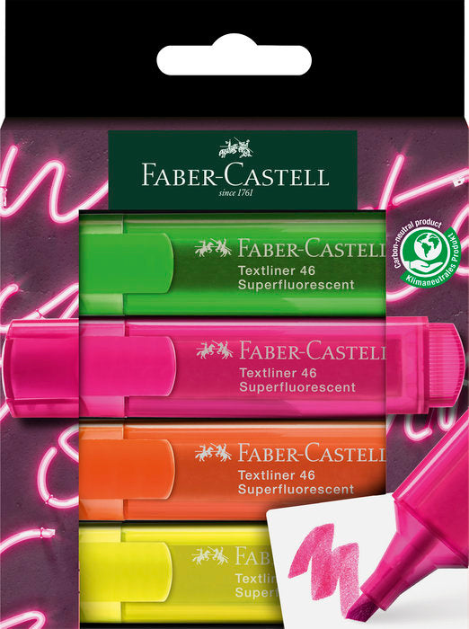 Marcador Faber Castell 1546 4 Colores Fluor Generacion Z, | Faber Castell | Pack 1 Unidades Imagen principal del producto
