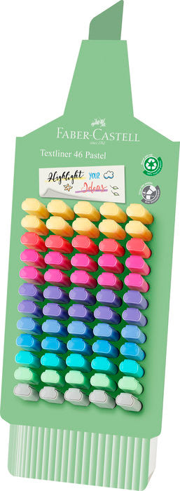 Expositor 60 Marcador Faber Textliner 46 Colores Pastel | Faber Castell | Pack 60 Unidades