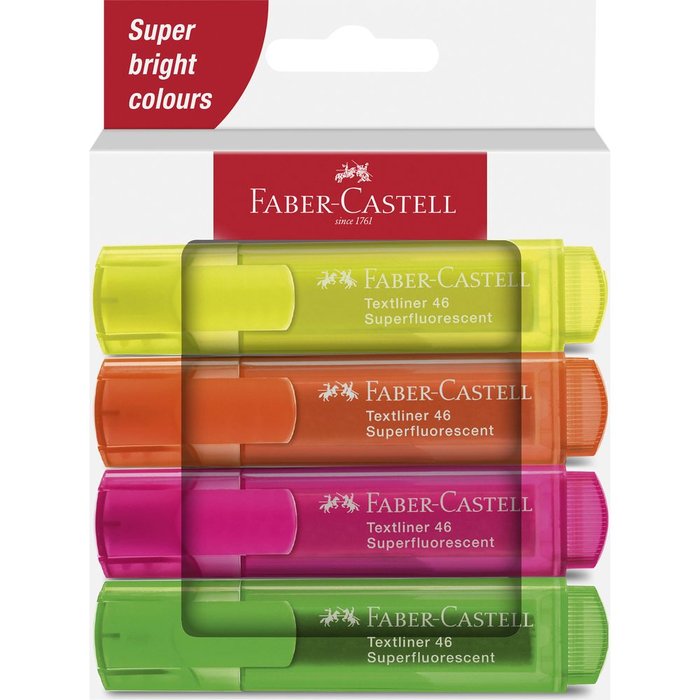 Marcador Faber Castell Textliner 46 4 Colores Surtido | Faber Castell | Pack 1 Unidades Imagen principal del producto