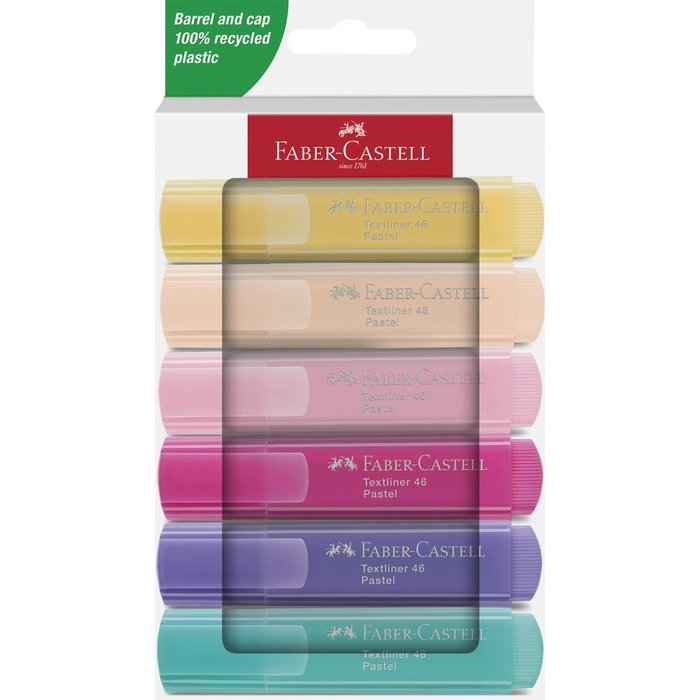 Marcador Faber Castell Textliner 46 6 Colores Pastel Surtid | Faber Castell | Pack 1 Unidades Imagen principal del producto