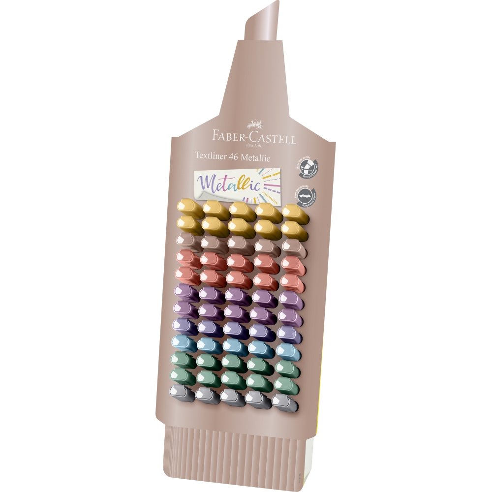 Expositor 60 Marcador Faber Castell Textliner 46 Metalizado Imagen principal del producto