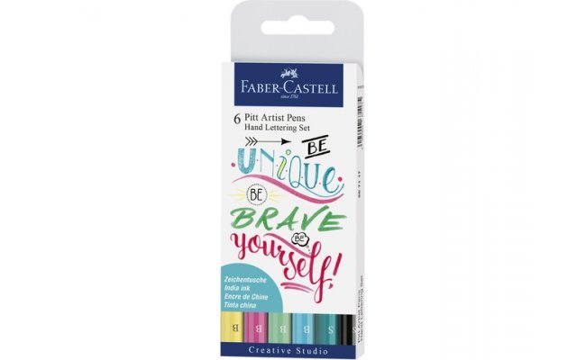Set 6 Rotuladores Pincel Faber Castell Pitt Hand Lettering Marca Faber Castell Imagen principal del producto