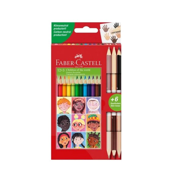 LAPIZ FABER CASTELL 12 COLORES SURTIDOS + 3 BICOLORES | 1 UNIDADES | (FABER CASTELL)