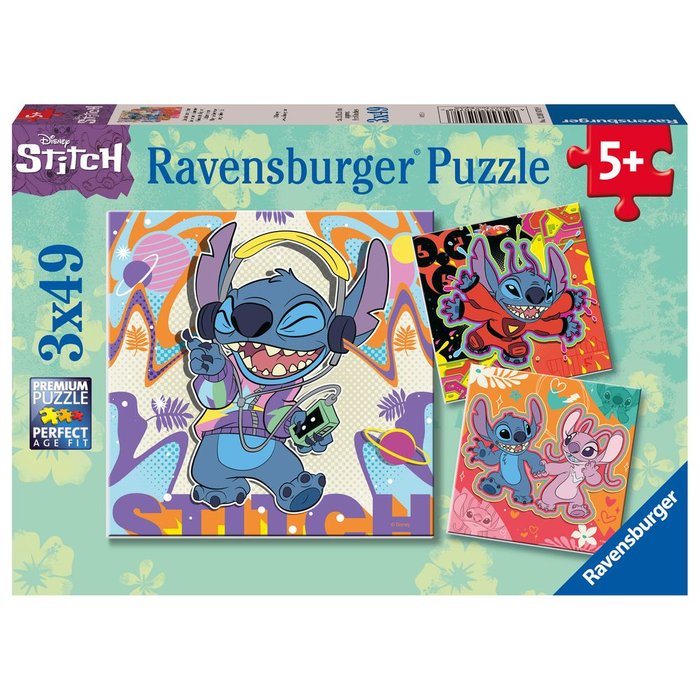 PUZZLE 3X49 PIEZAS DISNEY STITCH | RAVENSBURGER PUZZLES | 1 UNIDAD | 4005555010708 Imagen principal del producto