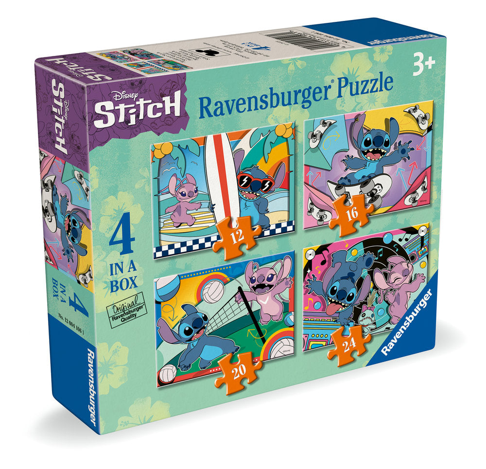 PUZZLE 4 IN A BOX 12/16/20/24 PIEZAS DISNEY STITCH | RAVENSBURGER PUZZLES | 1 UNIDAD | 4005555041061 Imagen principal del producto
