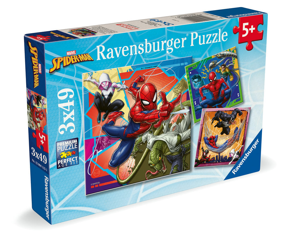 Puzzle 3x49 Piezas Marvel Spider-Man Ravensburger Imagen principal del producto