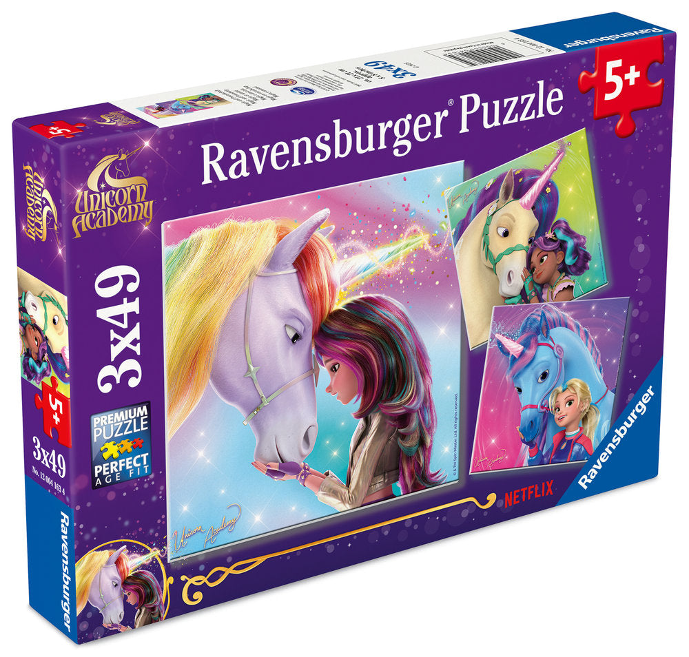 PUZZLE 3X49 PIEZAS UNICORN ACADEMY | RAVENSBURGER PUZZLES | 1 UNIDAD | 4005555041634