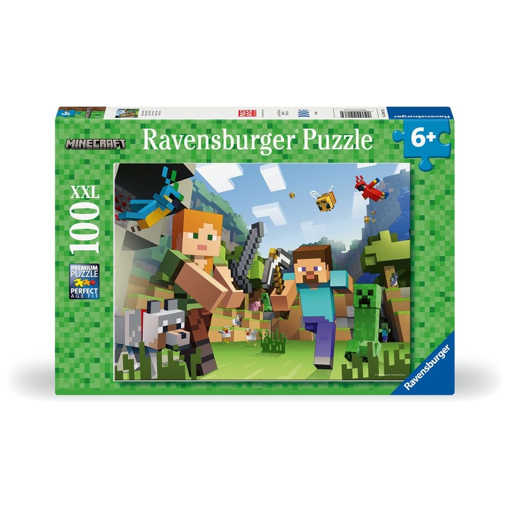 PUZZLE 100 PIEZAS XXL MINECRAFT | RAVENSBURGER PUZZLES | 1 UNIDAD | 4005555041764 Imagen principal del producto