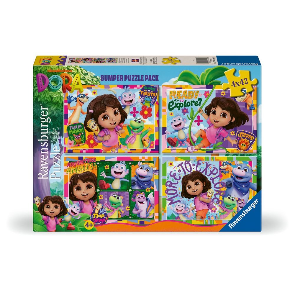 Puzzle 4x42 Bumper Pack Dora Ravensburger Puzzle de 42 piezas Imagen principal del producto