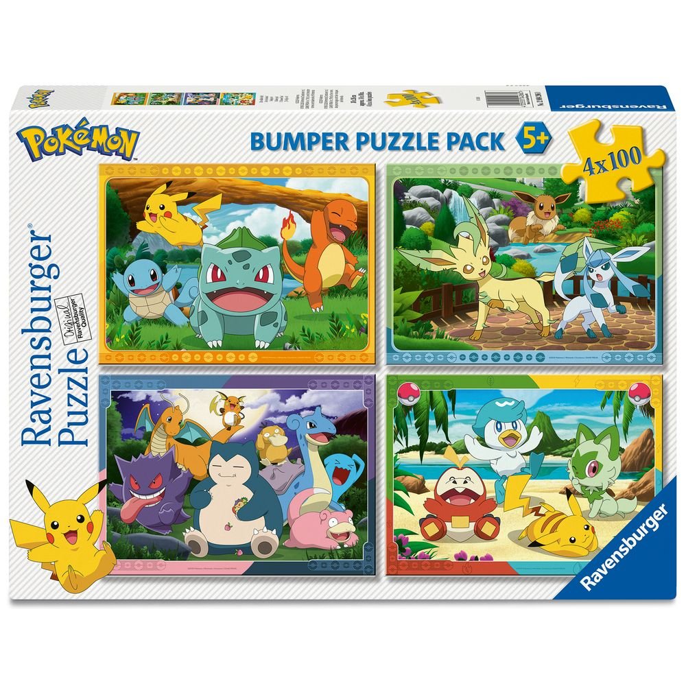 Puzzle Pokemon 4 x 100 piezas Ravensburger Imagen principal del producto