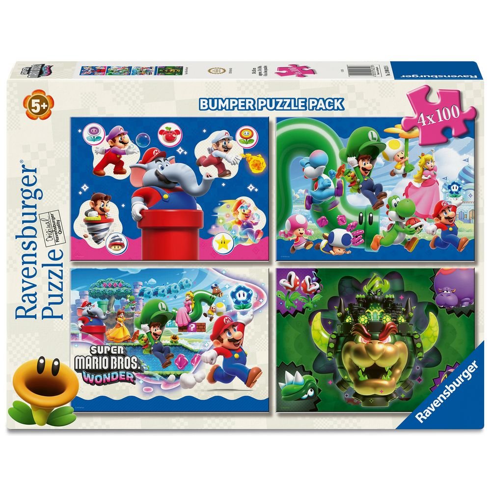 Puzzle Super Mario Wonder 4x100 piezas Ravensburger