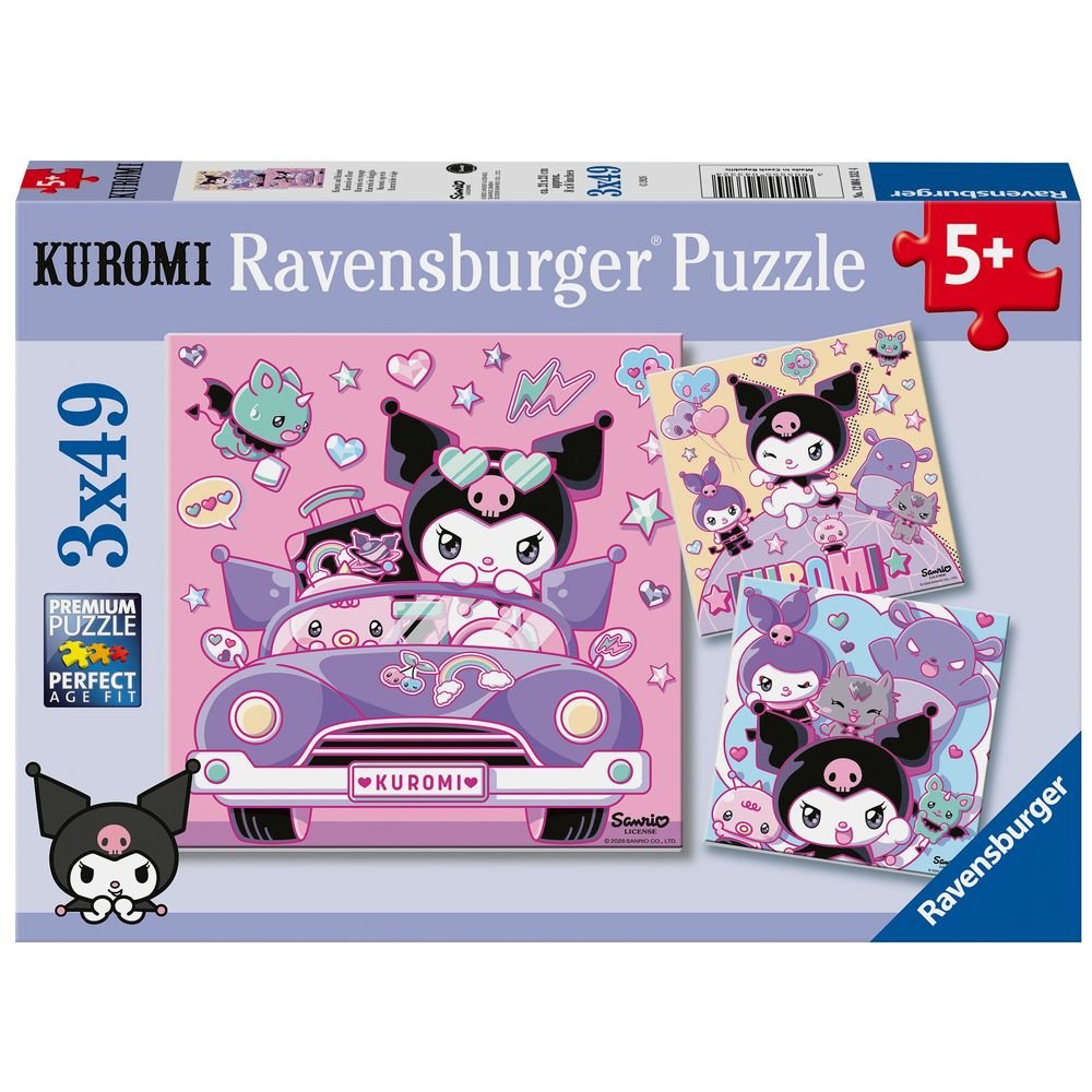 Puzzle Kuromi 3 x 49 piezas Ravensburger Imagen principal del producto