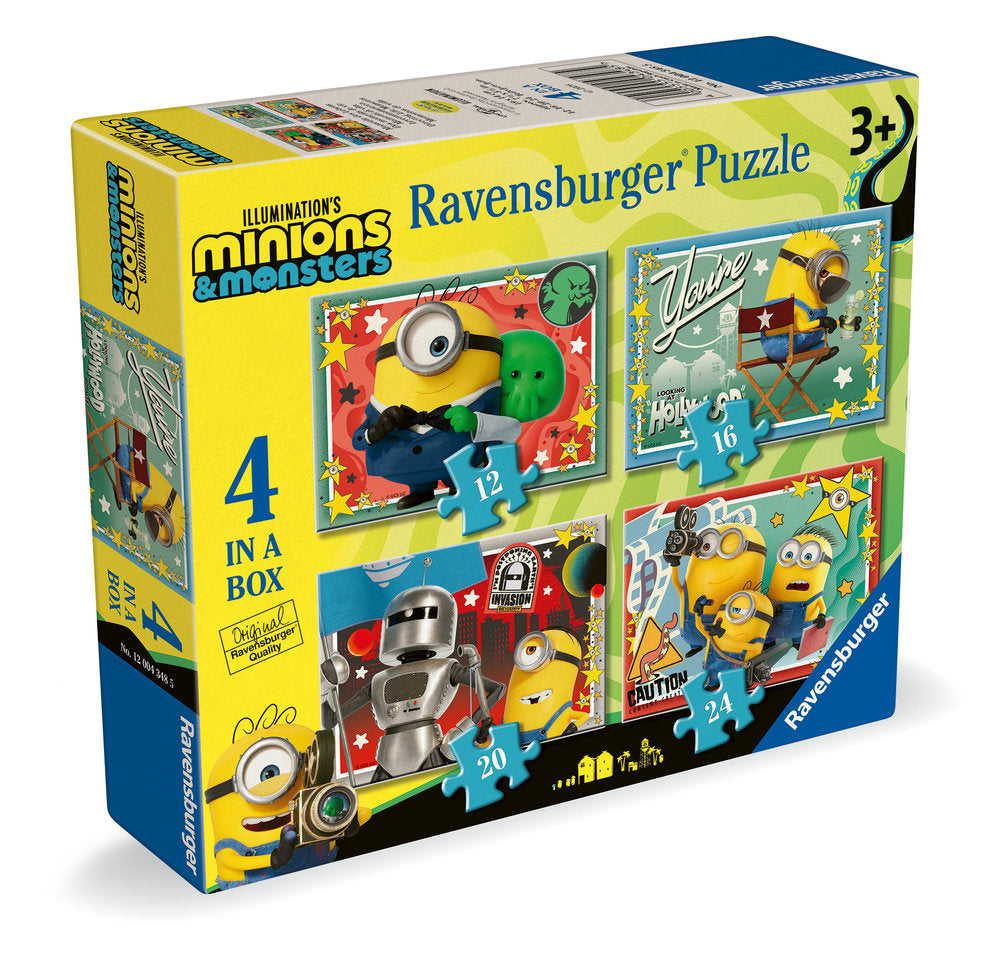 Puzzle Minions 3: 4 en una caja Ravensburger puzzles Imagen principal del producto