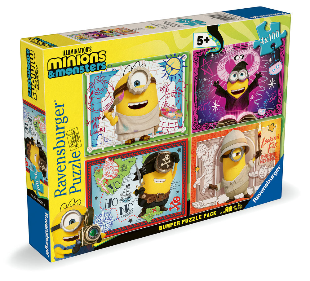 Puzzle Minions 3: 4 x 100 piezas Ravensburger Imagen principal del producto