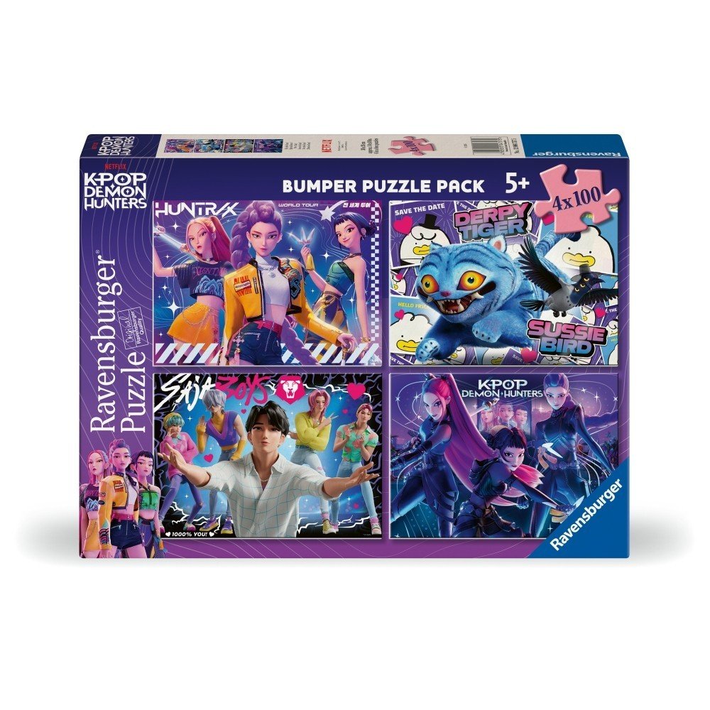 Puzzle K-pop Demon Hunters 4 x 100 piezas Ravensburger Imagen principal del producto