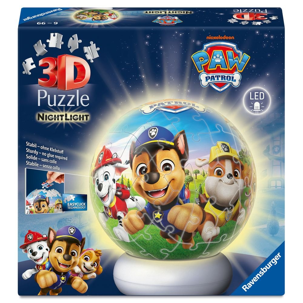 Puzzle Ball Nightlight Paw Patrol Ravensburger Puzzle 19 cm Imagen principal del producto