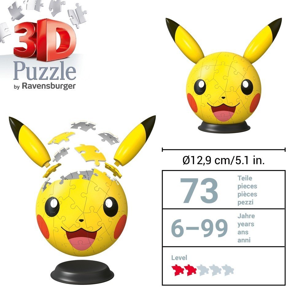 Puzzle 3D Pikachu Ravensburger - 72 piezas
