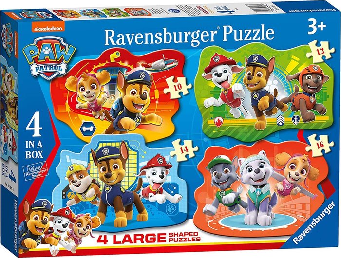 PUZZLE SHAPED 4 IN A BOX PAW PATROL | RAVENSBURGER PUZZLES | 1 UNIDAD | 4005556030286 Imagen principal del producto